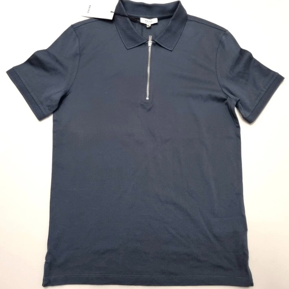 REISS Jude Pique Zip Neck Polo
